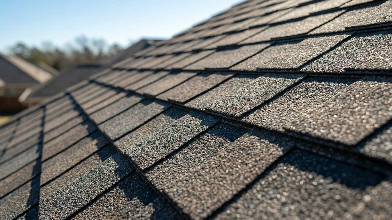 architectural shingles close up