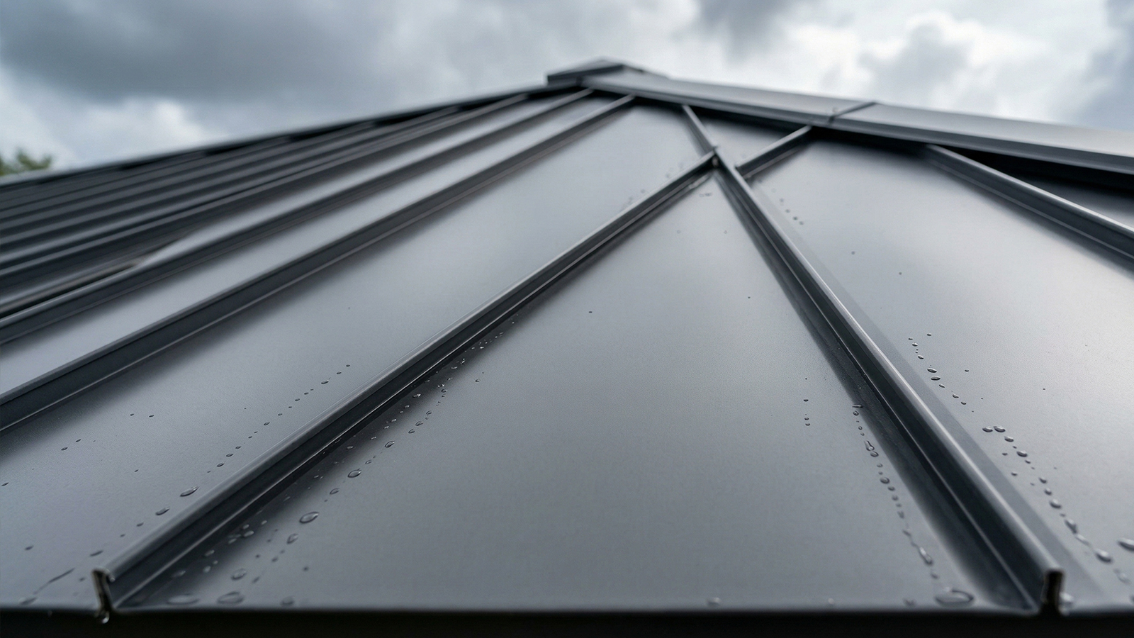 standing seam metal roof close up