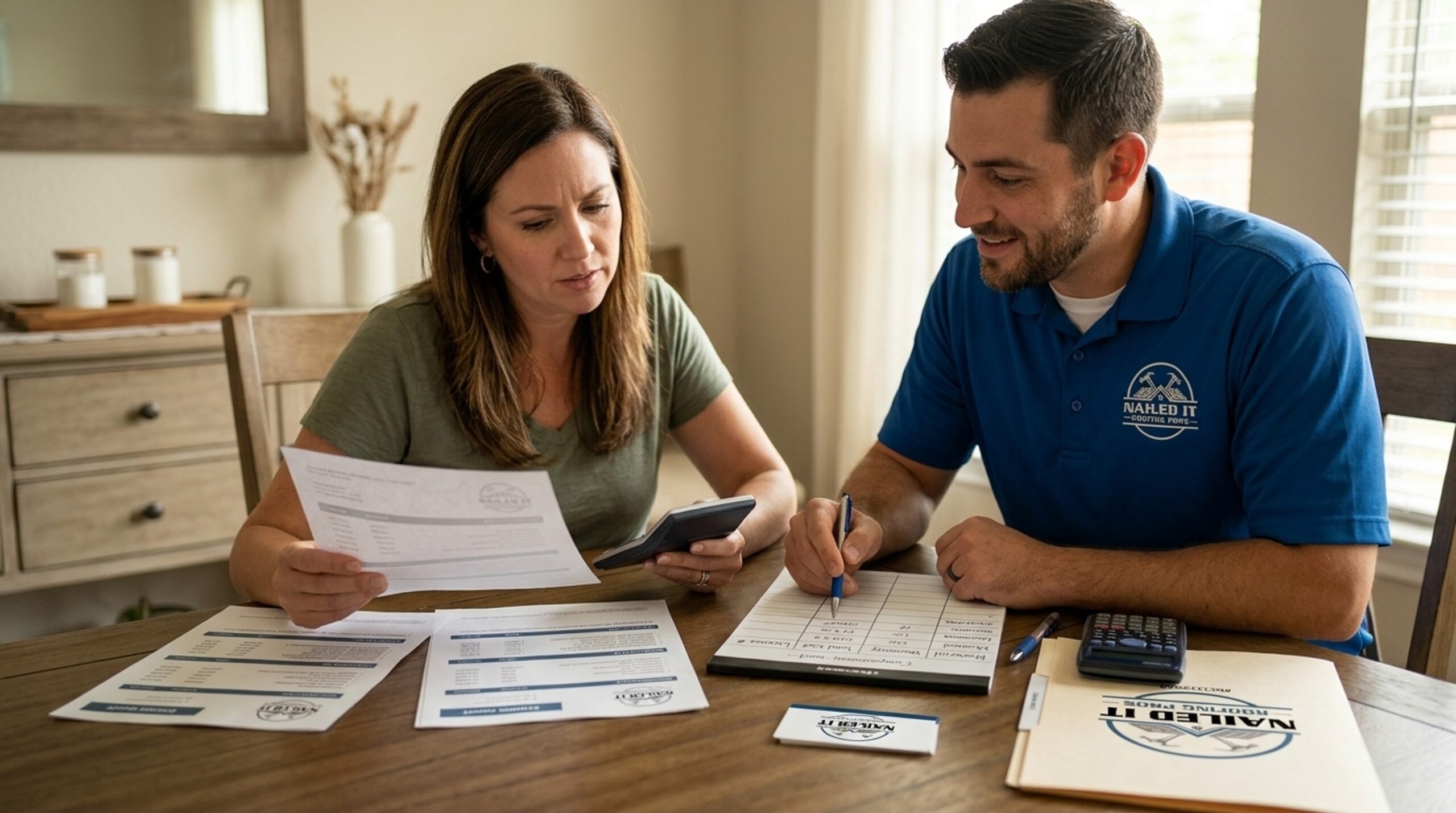 Comparing multiple roofing quotes with home owner
